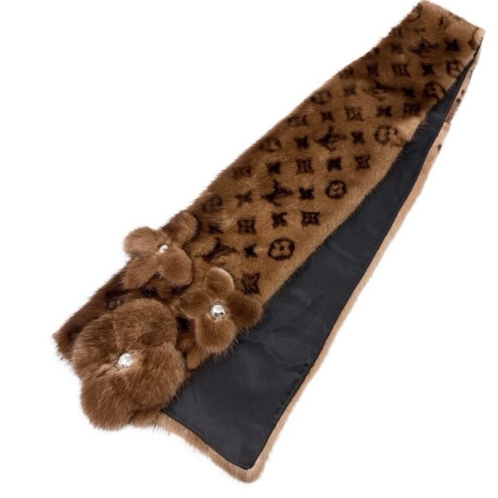 Louis Vuitton Classic Vintage Monogram Mink fur Scarf Stole - Picture 2 of 9